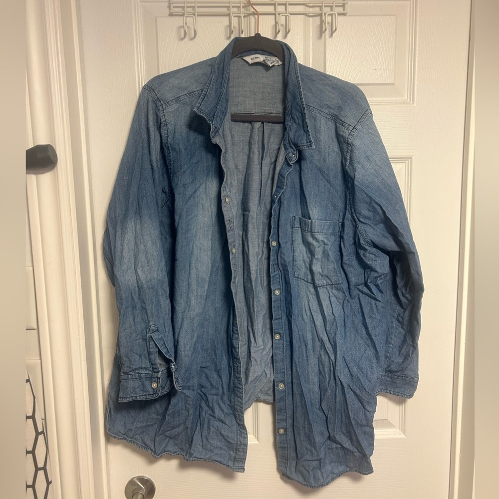Old Navy 100% Cotton Light Wash Denim Shirt